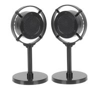 NOLITOY 2pcs Vintage Microphone Prop Model Fake Singing Mic Retro Black Simulation Microphones for Photography Party Decorations and Bar Background