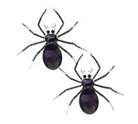 NOLITOY 2pcs Vintage Rhinestone Spider Brooch Alloy Crystal Lapel Pins for Halloween Decoration Durable Bling Badge Jewelry for Clothing Suit Hat Bag Skirt Accessories