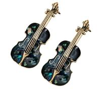 NOLITOY 2pcs Violoncello Shaped Brooches for Women, Delicate Alloy and Shell Material, Wear Resistant Pin Brooches, for Ceremonies and Mother's Day Accessories