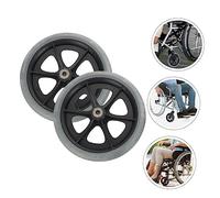 NOLITOY 2pcs Wheelchair Front Wheels Replacement with Swivel Design Wear Resistant PU Caster for Walkers and Wheelchairs Non Skid Traction Mobility Scooter Accessories