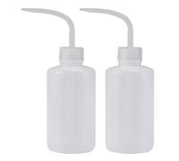 NOLITOY 2pcs White 250ml Angled Spout Squeeze Bottles for Cleaning and Watering PP Plastic Measuring Bottles Bent Nozzle Refillable for Lab and Plant Care
