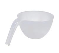 NOLITOY 2pcs White Plastic Hair Color Mixing Bowls with Handle Stackable Microwave Safe Household Sauce and Snack Salad Bowls for Professional Hair Coloring