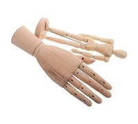NOLITOY 2pcs Wooden Artist Mannequin Figures and Right Hand Model for Sketching and Creative Projects, Flexible Adjustable Drawing Tools with Multiple Poses and Hand Gestures for Artists