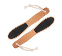 NOLITOY 2PCS Wooden Handle Foot Files Callus Remover for Exfoliating Dead Skin and Hard Foot Scrub Easy Grip Pedicure Tool for Women and Men Home and Professional Use