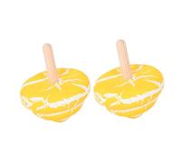 NOLITOY 2Pcs Wooden Mini Gyro Bright Color Desktop Tops for Lightweight Creative Spinning Decompression Educational Boy Girl Sensory Play