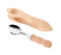NOLITOY 2pcs Wooden Rhythm Spoons Folk Percussion Instruments for Ergonomic Handle Montessori Musical Hand Percussion Natural Wood and Metal Sound for Party Music Practice