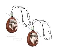 NOLITOY 2sets Mini Thumb Piano Portable Kalimba Instrument for Beginners Music Lovers Easy to Learn in Sandalwood Water Drop Design