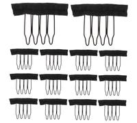NOLITOY 3 Bags of Wig Combs for Making Wig Caps with Strong Grip, Cloth and Metal Material, 30pcs 4-tooth Spring Hair Clips Suitable for Hair Types and Occasions