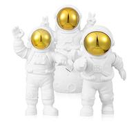 NOLITOY 3 Pcs Astronaut Figurine Small Gold Space Decor for Desktop Ornaments Unique Spacemen Sculptures Creative Home Accessories