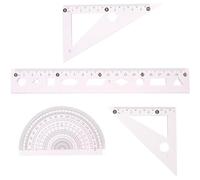 NOLITOY 3 Sets Protractor Drawing Stationery School Supply Plastic Rulers Lightweight Portable Multifunctional Geometric Tools for School Season Students and Designers
