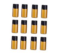 NOLITOY 30 Pcs 3ml Amber Glass Bottles Black Lid for Essential Oils Mini Vials for Aromatherapy Sample Containers for Perfume and Chemistry