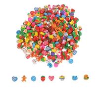 NOLITOY 300PCS Christmas Animal Erasers Bulk Cute Small Food and Animal Shapes Portable Mini Erasers for Classroom Prizes Holiday Party Favors and Xmas Stocking Fillers