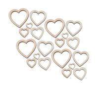 NOLITOY 300pcs Hollow Heart Shaped Wood Cutouts Unfinished Natural Wooden Ornaments for DIY Crafts Wedding Decorations Valentines Day Romantic Holiday Projects