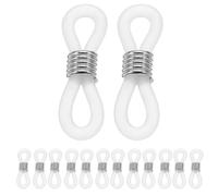 NOLITOY 300Pcs White Silver Silicone Eyeglass Chain Ends Non-Slip Spectacle Strap Connectors Eyeglass Retainers for Glasses Chains Women Sunglasses Accessories