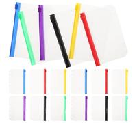 NOLITOY 30pcs A7 Colorful Frosted PVC Zipper Binder Pockets for 6-Ring Binders, Hole-Punched Mini Envelope Inserts, Plastic Zippered Organizer Sleeves for School and Office Use