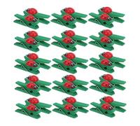 NOLITOY 30pcs Mini Wooden Photo Clips Ladybug Style Small Paper Clips for Crafts DIY Memo Card Holder Sturdy Mini Pegs for Hanging Photos Notes and Artwork Display