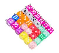 NOLITOY 30Pcs Resin Dice Pendants DIY Jewelry Making Charms Key Rings Craft Accessories for Unique Creation Smooth Edges Safe Material