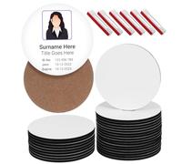 NOLITOY 30Pcs Sublimation Blank Name Badges Button Pins for Work Identification DIY Craft Making Durable Design for Business Use