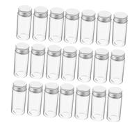 NOLITOY 30pcs Transparent Glass Test Tubes with Lids Leakproof Mini Sample Vials for Capsules Medicine Herbs Heat Resistant Reusable Clear Storage Jars for Liquid and Dry Samples