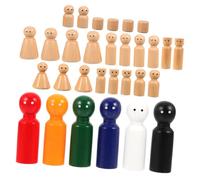 NOLITOY 30pcs Wooden Peg Dolls DIY Craft for Unfinished Blank Wood People Figures for Painting Decorating and Creative Play Small Pegs for Imaginative Activities