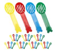 NOLITOY 32pcs Small Animal Plastic Litter Sifter Scoops for Hamster Chinchilla Gerbil Reptile Cage Cleaning, Multi-color Bathing Sand Shovels for Pet Cage Maintenance