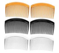 NOLITOY 36 Pcs Decorative Hair Side Combs for Women Curved Plastic Hair Clips for Styling and Holding in Black Transparent and Tortoiseshell Colors