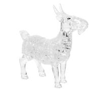NOLITOY 3d Crystal Goat Puzzle Animal Ornament White Desktop Decoration Glass Jigsaw Puzzle Gift for Home Office
