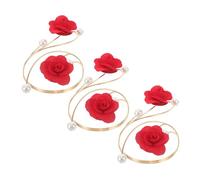 NOLITOY 3pcs Adjustable Floral Arm Cuff Bracelet Bold Metal Open Design with Handapplied Embellishments Unique Artistic Upper Arm Jewelry for Women Chic Summer Accessory for Casual and