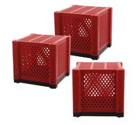 NOLITOY 3pcs Aquarium Filter Media Storage Box for Fish Tank Purifier Cube, Red Fish Tank Filter Container with Lid for Pond and Aquarium Water Filtration