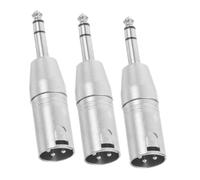 NOLITOY 3pcs Audio Adapter Plug Adapter Quarter Mono Converter Xlr Male Silver Zinc Alloy