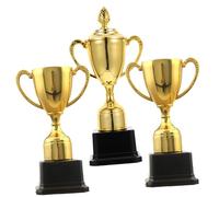 NOLITOY 3pcs Award Trophies Bright Sports Competition Cups for Football Rugby Basketball Gymnastics Talent Shows Kindergarten Prizes