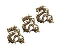 NOLITOY 3pcs Brass Dragon Keychain Pendant Set, Small DIY Key Hanging Decor for Jewelry Making and Household Accessories, Vintage Feng Shui Style Key Ring Charms
