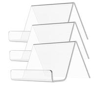 NOLITOY 3Pcs Clear Acrylic Business Card Stands Transparent Name Card Holders Desktop Display Organizers for Office Professional Use