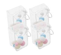 NOLITOY 3pcs Clear Mini Doll Outing Bags with Acrylic Chain Portable Figure Display Carrying Cases for Collectible Dolls Protective Transparent PVC Organizer for Collectors