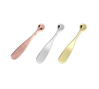 NOLITOY 3pcs Eye Cream Applicator Makeup Spoon Set Zinc Alloy Metal Face Cream Scoop Massage Tool and Reaching Grooves for Facial Skincare