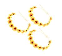 NOLITOY 3pcs Floral Headband Simulation Flowers Elegant Yellow Hair Garland for Weddings Festivals Parties and Photo Shoots Lightweight and Comfortable Design
