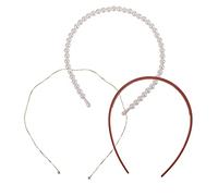 NOLITOY 3pcs Girls Hair Bands Set Pearl Headband Wavy Hair Headwear Fashion Headbands for Women Beauty
