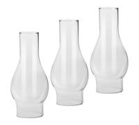 NOLITOY 3pcs Glass Oil Lamp Chimney Replacement Base High Heat Resistant Petroleum Lamp Glass Shades for Vintage Kerosene Lanterns Indoor Outdoor Use