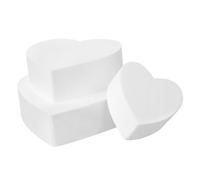 NOLITOY 3pcs Heart Shaped Cake Dummies Made of Rigid White Foam Suitable for Cake Show Display Prop and DIY Wedding Decor Can Be Painted