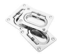 NOLITOY 3pcs Heavy Duty Stainless Steel Flush Mount Lift Ring Handles with Spring-loaded Recessed Design for Boat Hatch Deck Pulls Grab Handles for Use