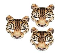 NOLITOY 3pcs Leopard Half Face Reusable Animal Print for Halloween Costume Jungle Party Cosplay Carnival Dress Up with Detailed Craftsmanship and Stylish Design