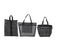 NOLITOY 3pcs Lightweight Mesh Beach Tote Bags Portable Travel Makeup Cosmetic Organizer Pouches for Swimmers Gym Campers and Everyday Use