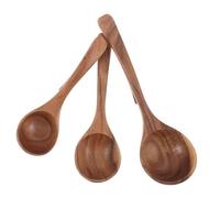 NOLITOY 3pcs Long Handle with Hook Soup Spoon Wood Ladle Noodle Spoon Ladle for Eating