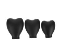 NOLITOY 3pcs Makeup Brush Protective Silicone Covers Set Black Dustproof Brush Sleeves Reusable Makeup Tool Accessories for Travel and Daily Use