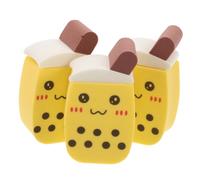NOLITOY 3pcs Milk Tea Cup Puff Applicator Dry Wet Use Highlighter Cosmetic Loose Accessory Body for Foundation