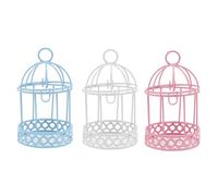 NOLITOY 3pcs Mini Bird Cage Storage Decoration, Creative Iron Desktop Ornament with Fashion Shape, for Desktop or Other Places, Chic and Delicate Tabletop Storage Adornment