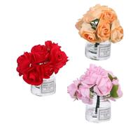 NOLITOY 3pcs Mini Vase Decor Doll House Tiny Miniature Fake Flower Pot Miniature Ornaments Floral Vase Dollhouse Mini Accessories Glass