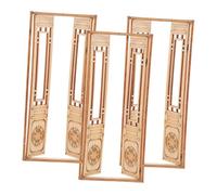 NOLITOY 3pcs Miniature Wooden Double Doors for Dollhouse Functional Openable Traditional Chinese Style Model Building Accessories for DIY Mini Dollhouse Furniture and
