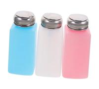NOLITOY 3pcs Nail Polish Remover Press Pump Bottle 250ml Stainless Steel Empty Pressing Dispenser for Travel and Diy Craft Random Color