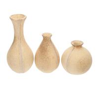 NOLITOY 3pcs Natural Wood Flower Containers DIY Flower Vases for Home Office Balcony Decoration Rustic Wooden Holders for Crafting and Centerpieces